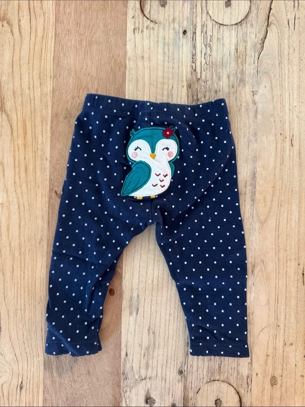 Carter's Navy Polka Dot Leggings with Owl Patch